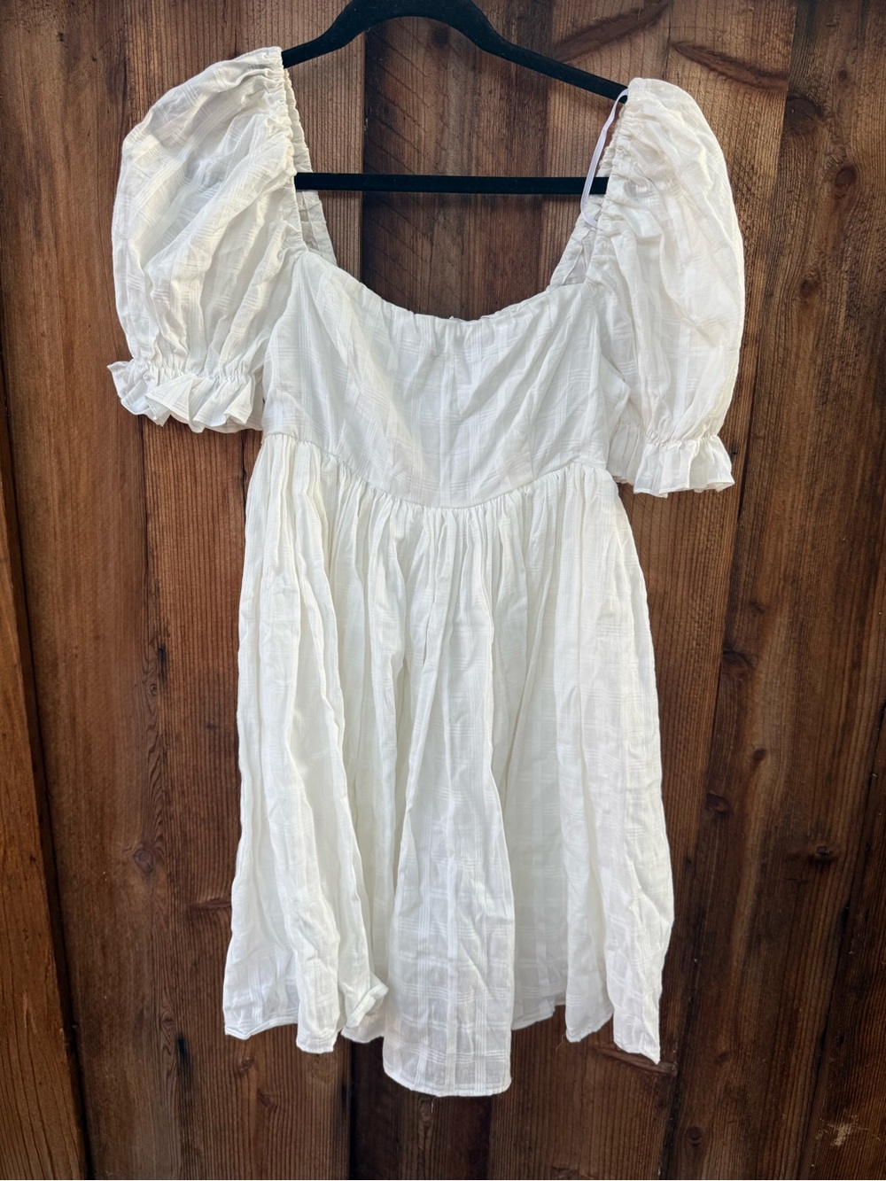 Lulu's White Puff-Sleeve Mini Dress